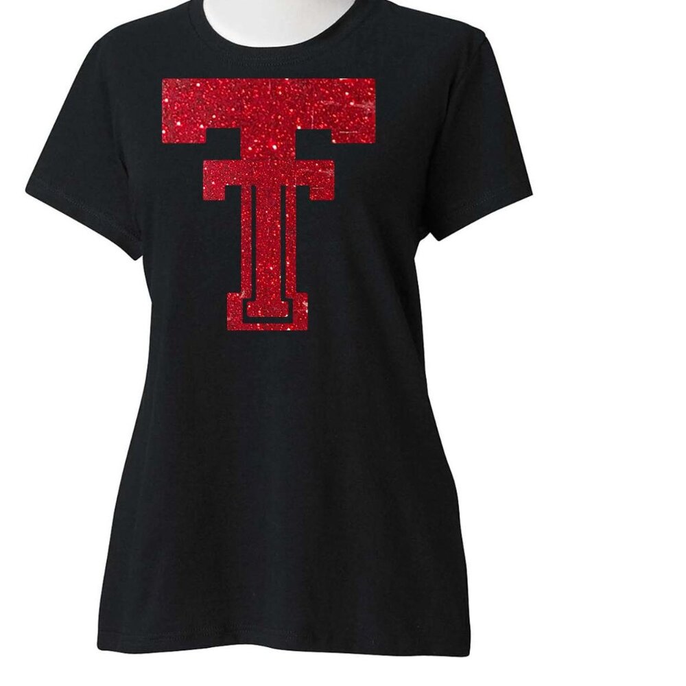 NWT Handmade Glitter Texas Tech Red Raiders HOODIE Unisex Soft style